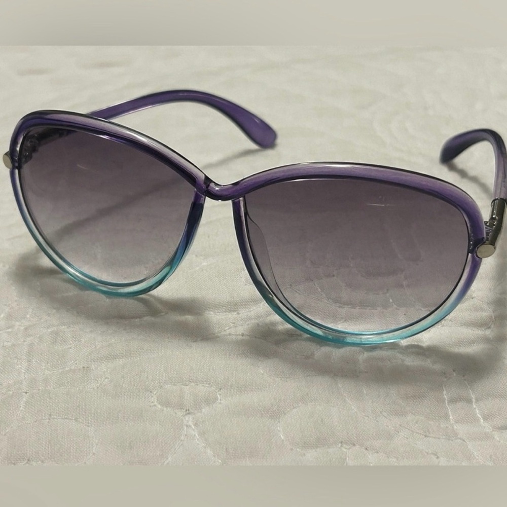 Retro Chic Purple and Blue Gradient Sunglasses